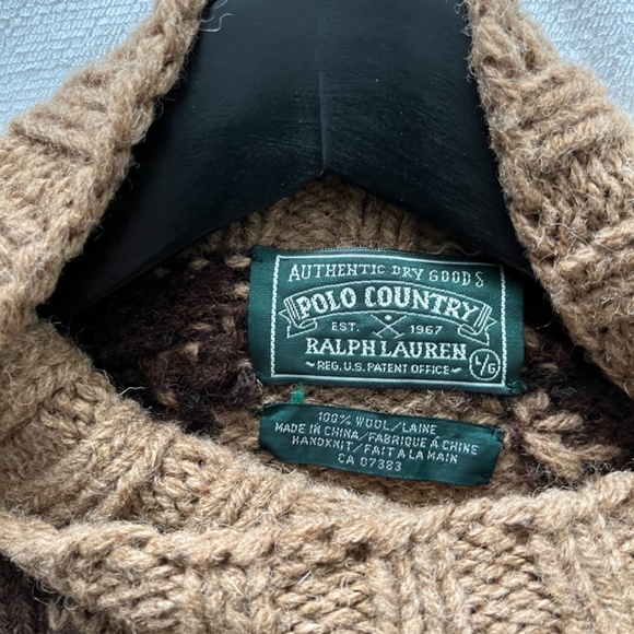 90s Vintage Ralph Lauren Country sz L - 100% wool knit sweater - Picture 3 of 3